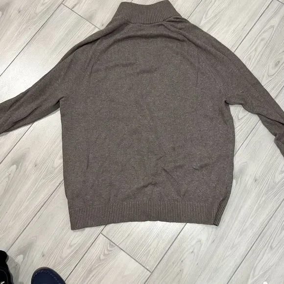 Banana Republic‎ Men’s Brown Taupe Quarter Button Sweater Size XL - Picture 5 of 5